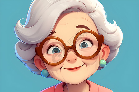 欢乐的奶奶卡通形象高清图片