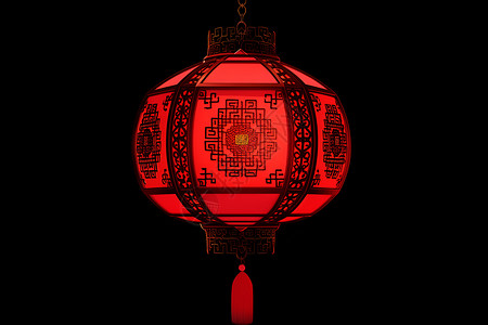 红红的灯笼圆形纹饰高清图片