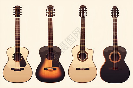 各类乐器素材各类的吉他插画