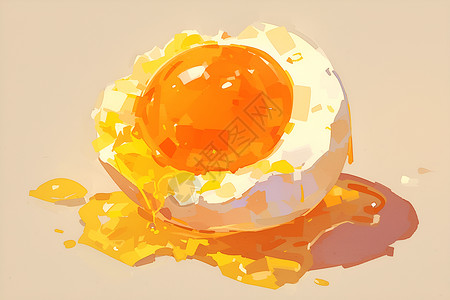 鸡蛋黄餐桌上的鸡蛋插画