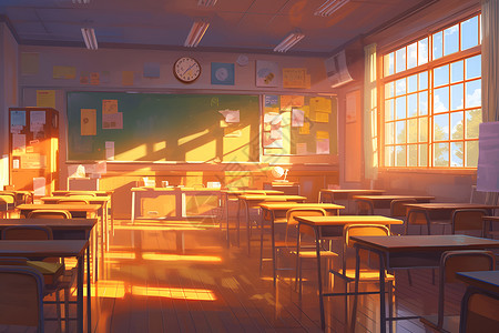 教室柔和的光线高清图片