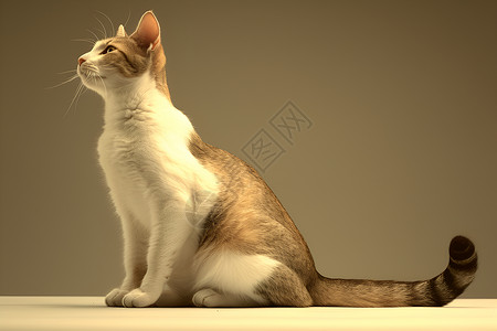 站立姿势优雅自信的猫咪插画