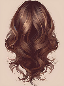 棕色头发的女人柔软的棕色秀发插画