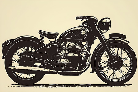 经典摩托车插画高清图片