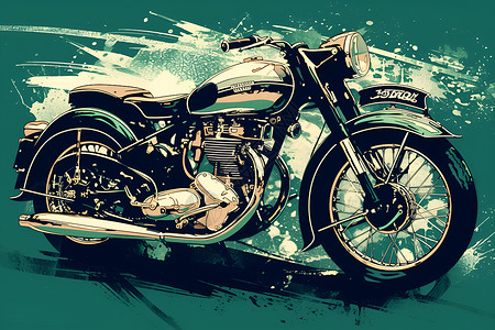 车辆排放经典的摩托车插画