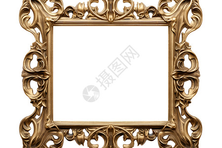 金色三角框奢华的古董金框背景