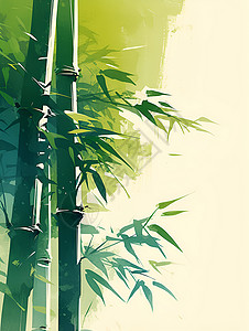 植物大自然绿色的竹子插画