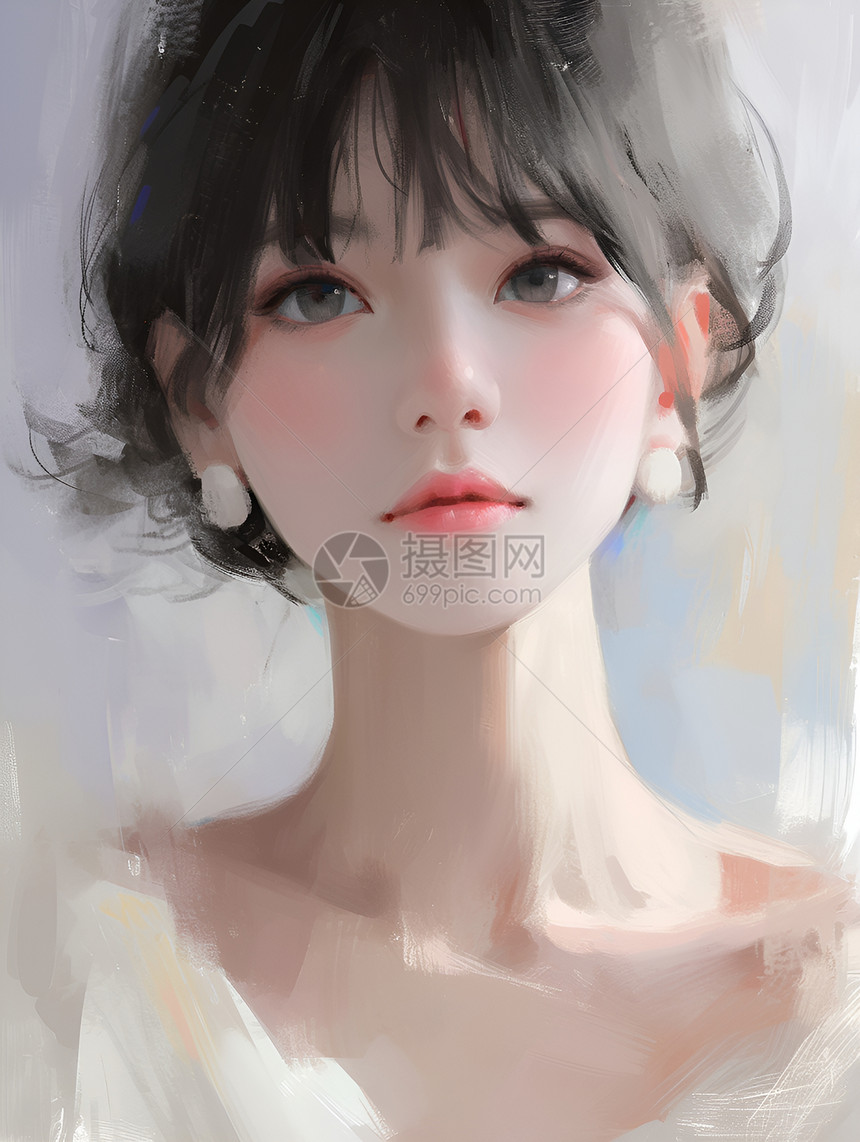 纯真少女插画图片