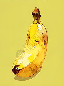 斑点香蕉一根有斑点的香蕉插画
