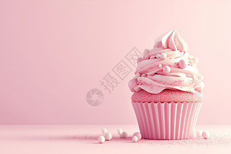 粉色的杯子蛋糕背景图片