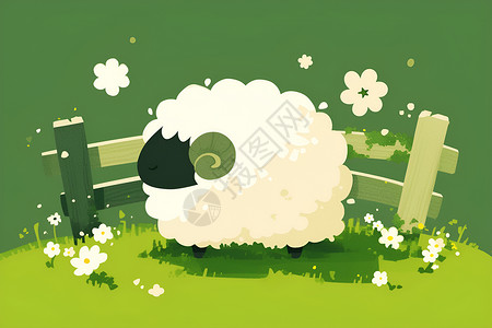 农场可爱的绵羊高清图片
