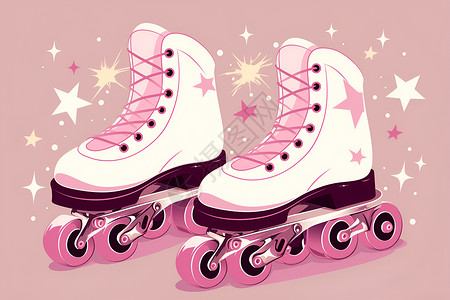 滑冰设计素材滑冰的鞋子插画