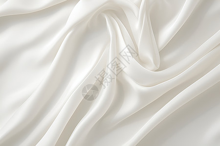 3D材质白色丝绸之美插画