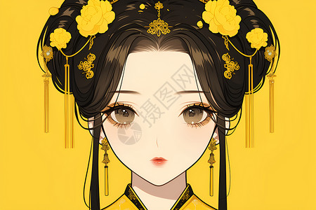 唐代国风黄衣公主背景图片