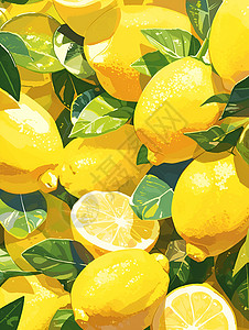 金灿灿的柠檬背景图片