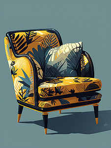 质感家具时尚与古典的椅子插画