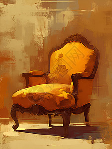 质感家具壁纸上的椅子绘画插画