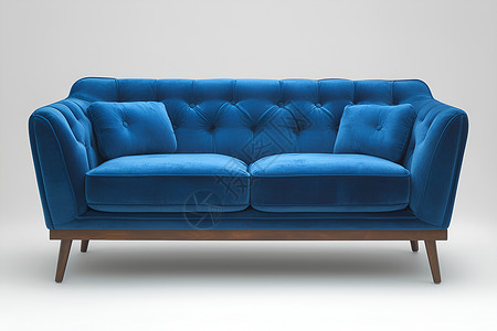 家具产品蓝色沙发的艺术插画