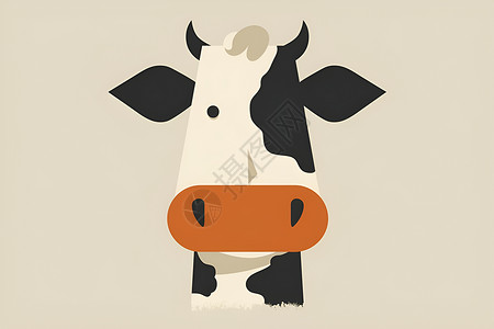 抠鼻孔大鼻孔的小牛插画