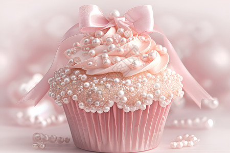 粉色杯子蛋糕粉色的蛋糕插画