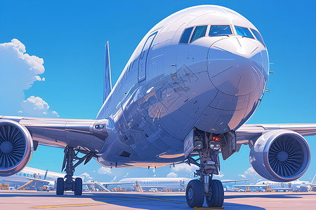 c919大型客机机场上的飞机插画