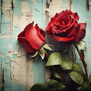 两朵美丽的玫瑰花背景图片