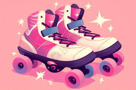 复古风格的粉色滑板鞋背景图片