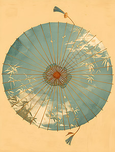 中式油纸伞背景图片