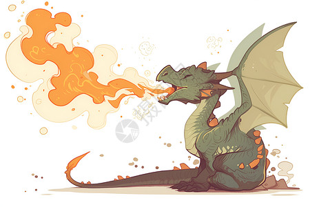 喷火的恐龙插画高清图片