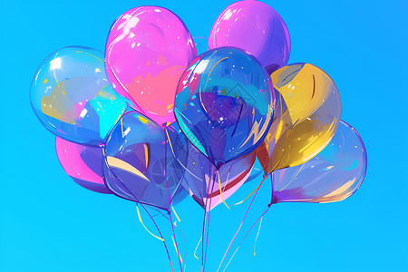五彩缤纷的气球背景图片