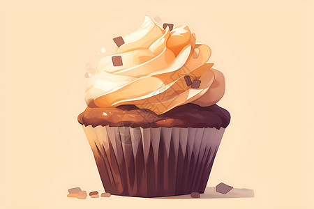 纸杯蛋糕,美味,甜品,奶油粉色,插画背景图片