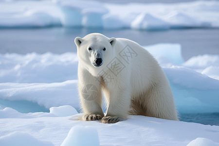 冰雪素材可爱的北极熊背景