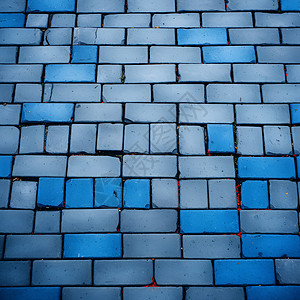 铺路砖一条蓝色的砖砌人行道背景