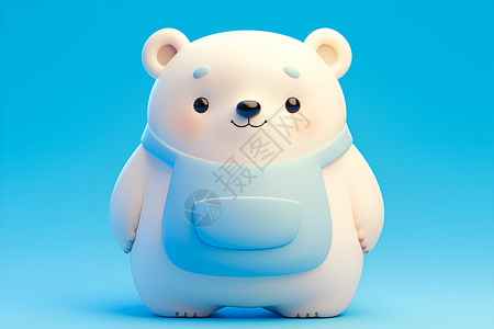 卡通小熊边框可爱的北极熊插画