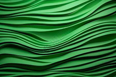 围光滑绿色的雕塑波浪艺术设计图片
