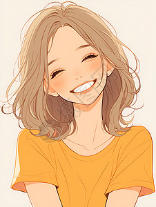 笑容绘微笑的女孩插画
