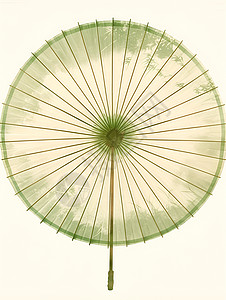 绿色竹纹油纸伞高清图片