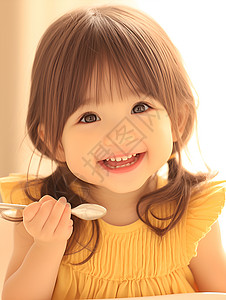 亚洲婴儿可爱的亚洲小女孩插画