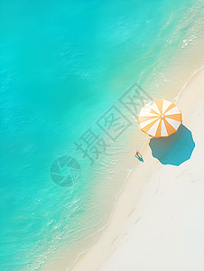 新月海滩海滩空中俯拍插画