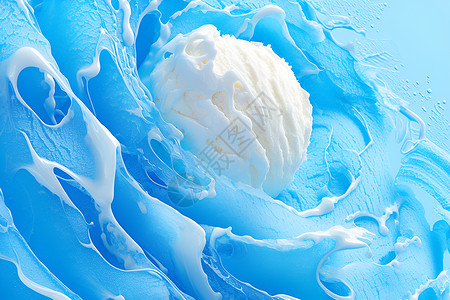 冰淇淋融化白色的冰淇淋球插画