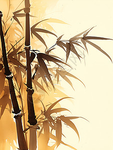 中国风的竹子水墨画背景图片
