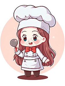围裙女卡通女厨师插画
