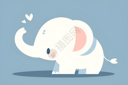 象平的可爱的小象插画