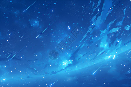 蓝色星光舞台动态图片璀璨绚丽的星空插画