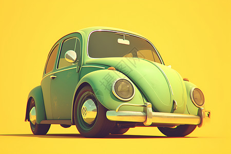 绿色甲壳虫汽车高清图片