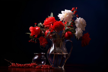 美丽的红色花朵背景图片