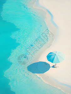 保护蔚蓝色海滩上的蔚蓝色海水插画