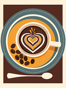 咖啡杯矢量碟子里的咖啡插画