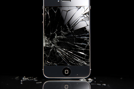 黑色碎片破碎的手机黑色背景背景