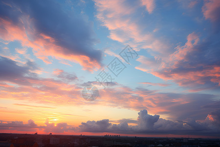 夕阳的美景背景图片